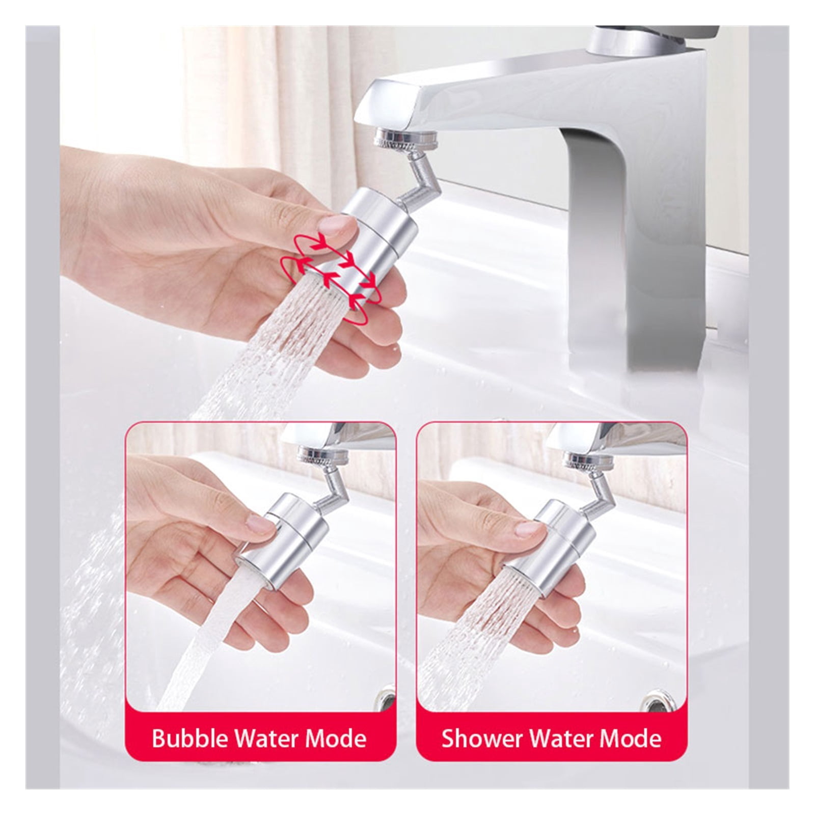 Sink Faucet Aerator 720 Degree Rotating Water Outlet Nozzle Faucet Extender Bubbler Kitchen Bathroom Accessories ,Durable Material