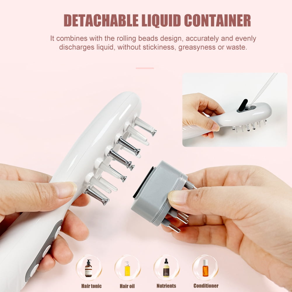 Multi-Function Scalp Care Tool with Red Light & Vibrating Massage, Rechargeable Comb with Liquid Tank for a Relaxing Head Spa Experience, Personal Care Device for Men and Women