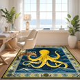 thumbnail image 3 of Design&I 2'x3' Washable Throw Rug Low Profile Daily Traffic Ready Accent Ocean Door Octopus Nautical Creature Boho Tentacle Decorations for Hallway, Laundry Room, 3 of 7