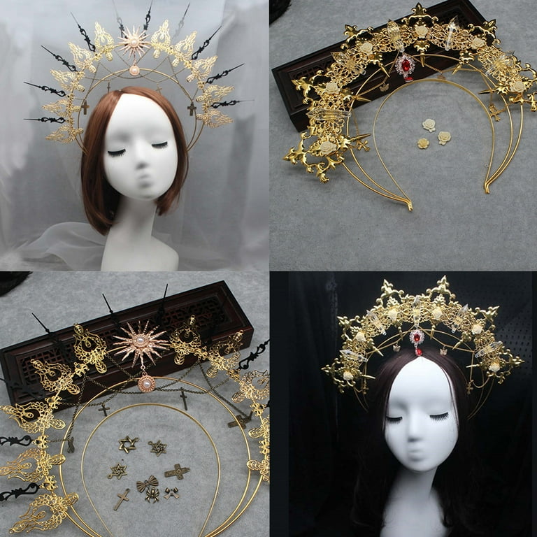 JUNTEX Gothic Lolita Tiara Crown Headband DIY Material Package Sun