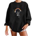 thumbnail image 1 of Sudadera con estampado de calavera de cuello redondo de manga larga suelta divertida vintage para mujer Fridja  FKASFK3073, 1 of 4