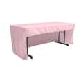 thumbnail image 1 of LA Linen Open Back Polyester Poplin Fitted tablecloth 72"L x 30"W x 30"H, Light Pink, 1 of 3