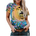 thumbnail image 1 of RKSTN T-Shirts Graphiques pour Femmes Mode Tendance Manches Courtes Chemises Rétro Col Rond Hauts Amples Blouse T-Shirts, 1 of 7