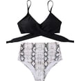 thumbnail image 4 of Traje de baño de cintura alta dividido para mujer, bikini sexy, traje de baño con push-up, conjunto de bikini con vendaje y parte superior de tubo, 4 of 7