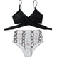 thumbnail image 4 of Traje de baño de cintura alta dividido para mujer, bikini sexy, traje de baño con push-up, conjunto de bikini con vendaje y parte superior de tubo, 4 of 7