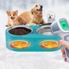 Heated Water Bowl - GooingTop 46OZ for Outdoor Heated Pet Bowl Removable Stainless Steel Double Heated Water Bowls for Heating Water and Food Waterproof Heated Dog Bowl Winter