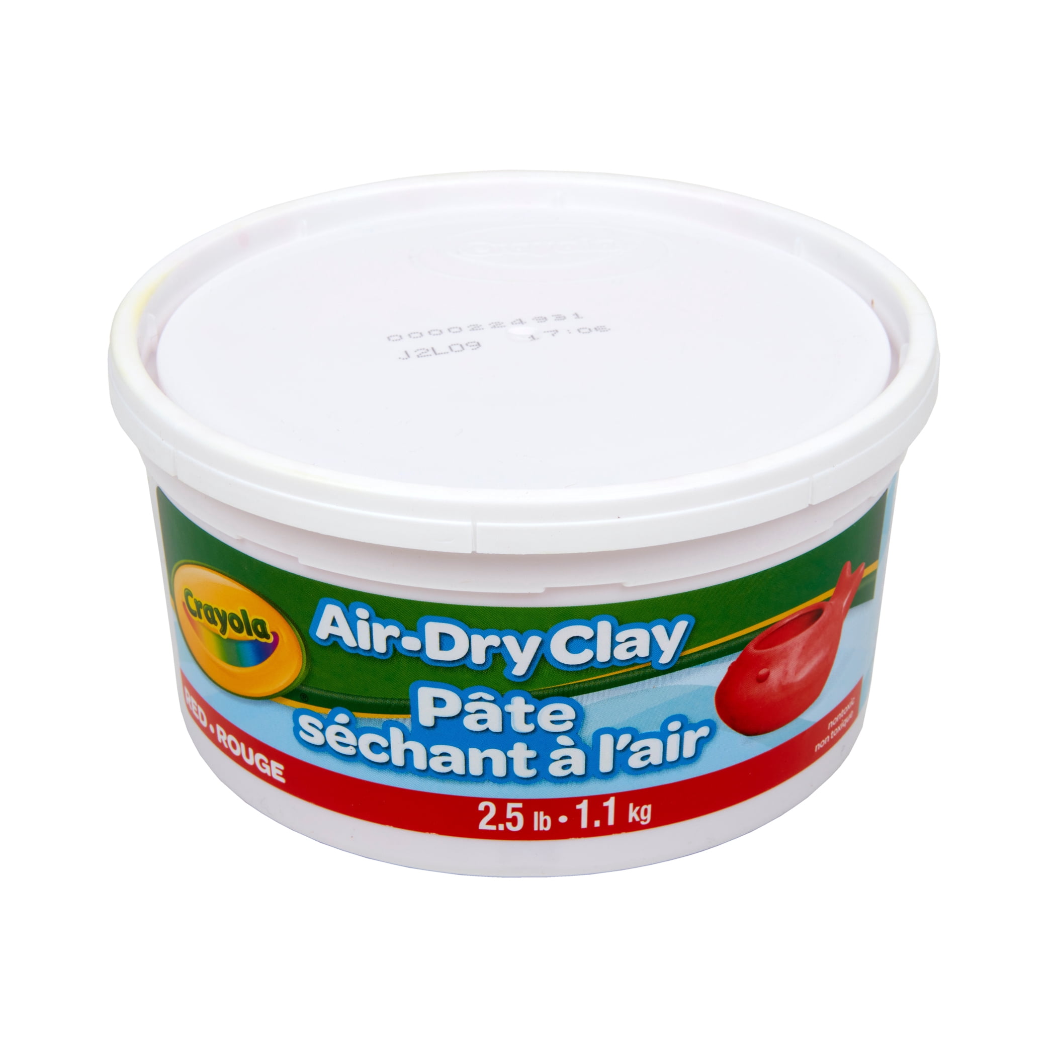 Crayola Air Dry Clay, 2.5lb Tub, Red, Pack of 4
