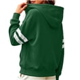 thumbnail image 6 of LUVDA Stripe Sleeve Zip Up Hoodie for Women Athletic Sweatshirt with Kangaroo Pocket Casual Loose Fit Top, 6 of 7