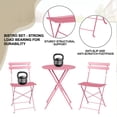 thumbnail image 3 of TROPOW 3 Piece Bistro Set Folding Outdoor Furniture Sets, Outdoor Patio Table and 2 Chairs for Balcony, Garden, Small Space, All Weather & No Assembly Required, Portable Cafe Set, 3 of 8