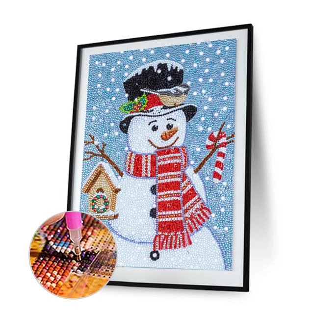 Cuadros Decorativos 5D DIY diamante pintura forma especial cristal taladro muñeco de nieve imagen (CU067) Tmvgtek embutido en tela