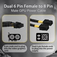 thumbnail image 3 of Adaptador de GPU ComeAP, cable de alimentación de 6 pines hembra a 8 pines macho, 3 of 7