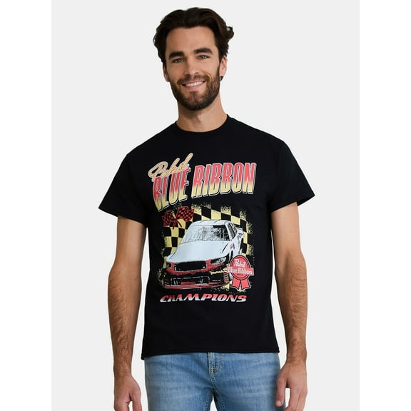 Pabst Blue Ribbon Men’s & Big Men’s Racing Champions Cotton Graphic Tee, Sizes S-3XL