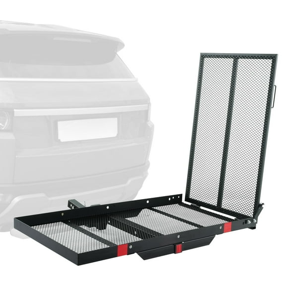 Hitch Mount Cargo Carrier Wheelchair Scooter Rack Foldable Loading Ramp