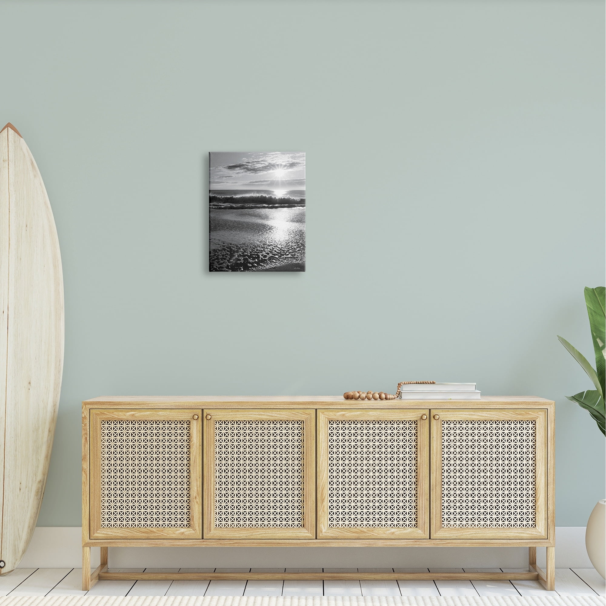 Stupell Shining Sun Beach Foam Reflection Landscape Photography Gallery Wrapped Canvas Print Wall Art