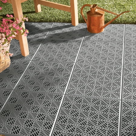 Collections Etc Interlocking Patio 11 1 2 Square Tile Flooring