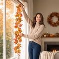 thumbnail image 7 of UALSRZL Fall Leaf Garland, 39in Fall Decor Maple Garlands, Fake Maple Leaf Garland for Thanksgiving Halloween Home Table Party Office Decor, Orange, 7 of 7