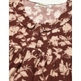 thumbnail image 5 of Moomaya Printed Peplum Top For Women Peter Pan Collar Flutter Sleeves Summer Top, 5 of 8