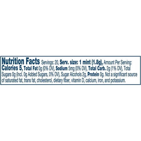 BREATH SAVERS PEPPERMINT FLAVORED SUGAR FREE BREATH MINTS, TIN 1.27 OZ