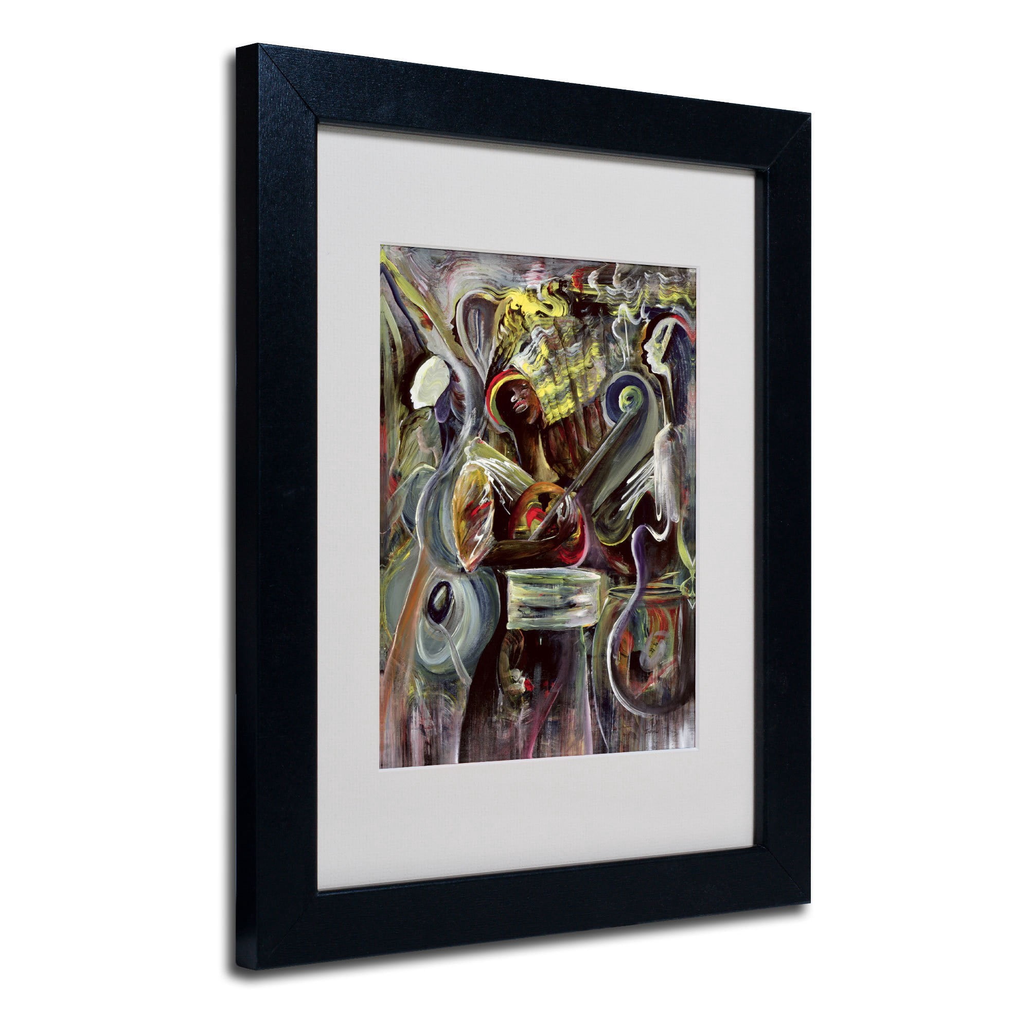 Trademark Fine Art "Pearl Jam" Matted Framed Art by Ikani Beckford, Black Frame