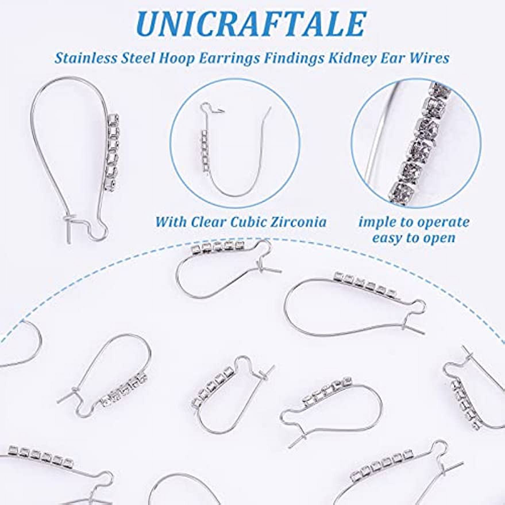 UNICRAFTALE 10 PCS Stainless Steel Earring Hooks Fish Hook Earring