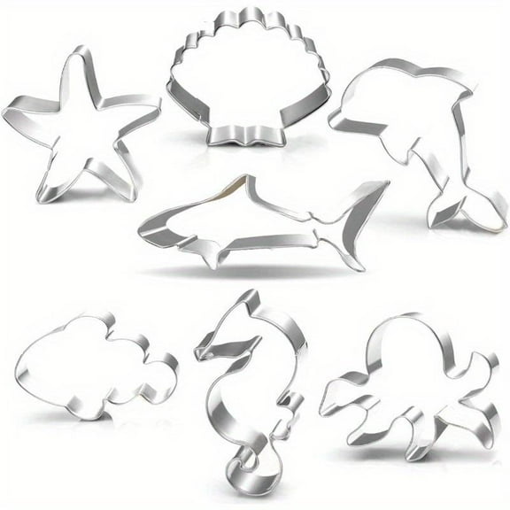 Under The Sea Cookie Cutters 7PCS Set Made Shark Seastar Seashell Seahorse Whale Octopus Fish Cookie Cutters Molds For Baking Christmas Celebrations