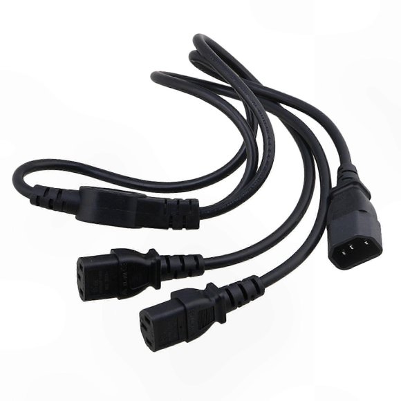 1m Power Cable Splitter IEC 320 C14 to Dual C13 for Server Equipment