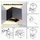 thumbnail image 5 of Aplique de pared LED de 12 W para interior y exterior, resistente al agua IP65, diseño ajustable, luz blanca cálida de 3000 K, para salón, dormitorio y pasillo, paquete de 2 (negro), 5 of 5