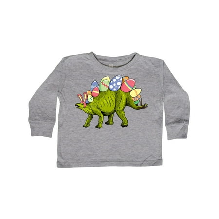 

Inktastic Easter Bunny Stegosaurus with Eggs and Pink Ears Gift Toddler Boy or Toddler Girl Long Sleeve T-Shirt