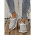thumbnail image 7 of Women Casual Loafers Slip-On Comfortable Flat Lightweight Shoes Low-Cut Breathable Canvas Shoes For Everyday Wear, 7 of 7