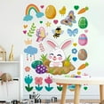 thumbnail image 6 of kladzum Easter Wall Stickers for Wall Decoration Easter Window Stickers Easter Bunny Eggs Radish Combo Bedroom Living Room Removable Stickers Wall Decal for Home School Office Party Supplies, 6 of 7