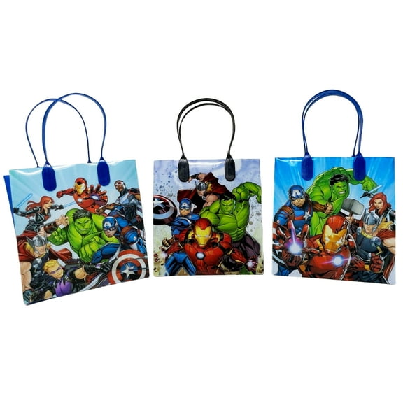 12 Pcs Marvel Avengers Small Party Favor Bags for Kids, Avengers Reusable Goodie Bags for Kids 6"