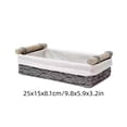 thumbnail image 3 of AYktou Wicker Storage Basket with Wooden Handles and Liner, 9.8×5.9×3.2 Inch Hand Woven Basket Decorative Countertop Organizer Bin, Farmhouses Home Storage Box for Shelves Bathroom Kitchen Closets, 3 of 3