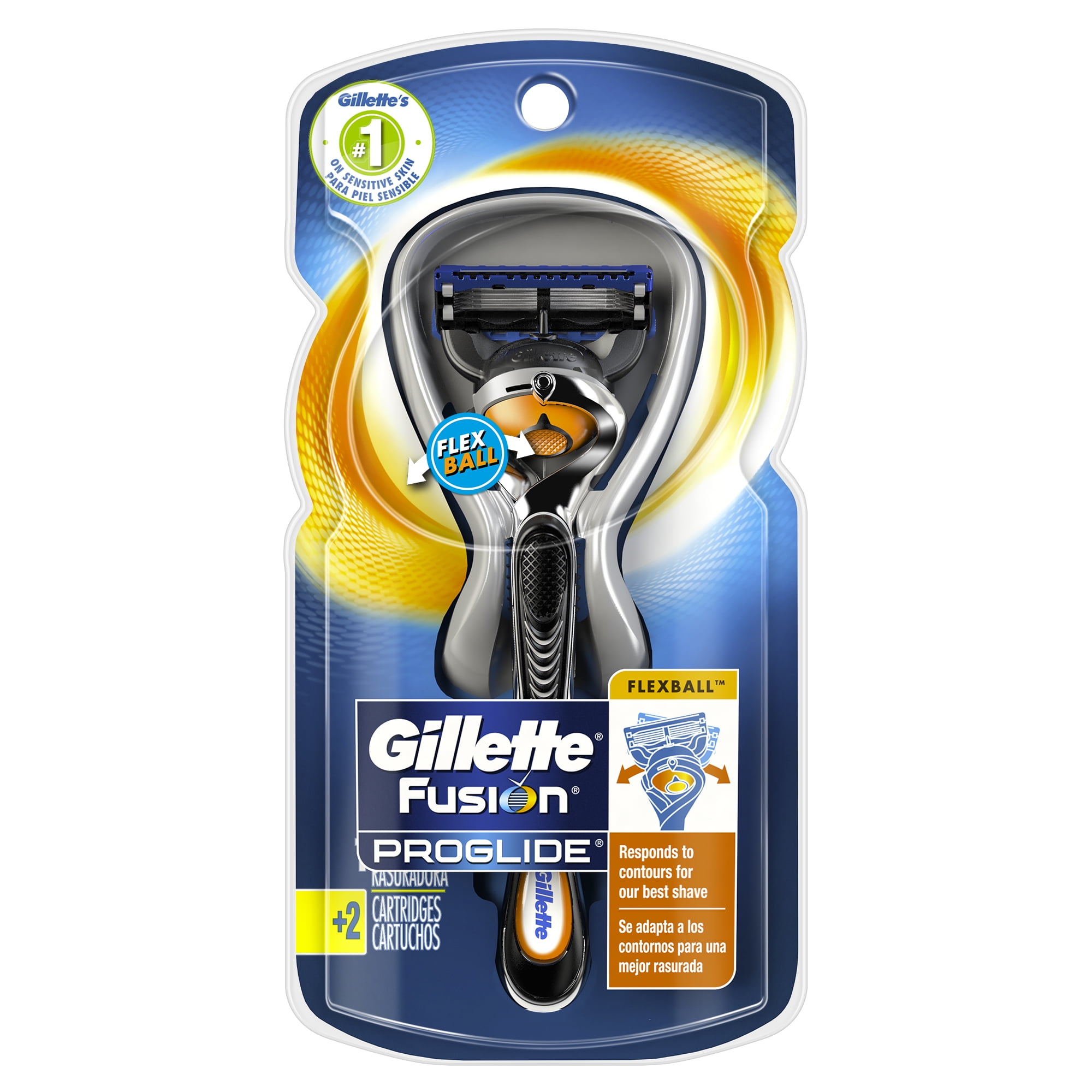 Gillette Fusion ProGlide Razor Handle with Technology with Fusion ProGlide Men's Razor Blades, 2 count - Walmart.com