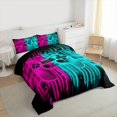 thumbnail image 3 of Homewish Futuristic Game Console Bedding Comforter Set, Fuchsia Cyan Gamepad Gamer Twin Comforter Sets, Teens Kids Girls Boys Reversible Bedding Set, Ultra Soft Bedroom Decor, 2 Pieces, 3 of 8