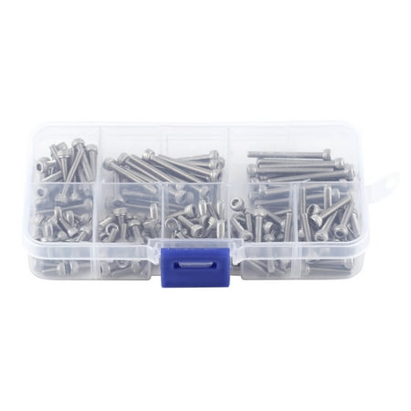 

160pcs M3 SS304 Stainless Steel Metric Thread Hex Socket Cap Head Screws Bolts