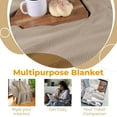 thumbnail image 3 of Superior Metro Chevron Zig-Zag All-Season Cotton Blanket, Throw (Non-Standard), Khaki, 3 of 13
