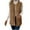Khaki, variant on Women's Double-Sided Plush Vest, Solid Color Sleeveless Jacket with Pockets, Casual Quilted Outerwear for Women, Warm Winter Vest without Sleeves, Soft Plush Layering Piece for Fall and Winter Black