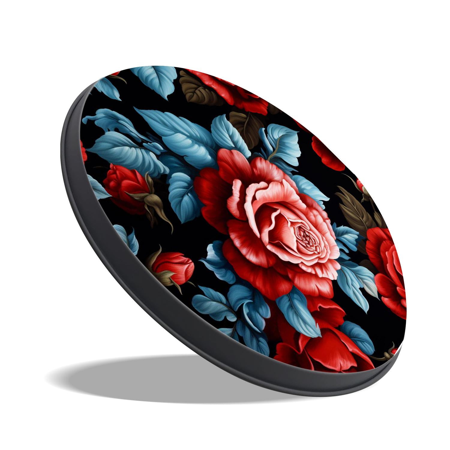 Metal Stove Burner Covers 4 Pcs Decorative Gas Stove Burner Cover 8Inch And 10Inch ,Vintage Floral Red Roses Flowers Cute, for Home Decor Cooktop Decorative