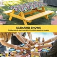 thumbnail image 6 of Easter Table Cloths for 5 Foot Rectangle Tables, Spring Colorful Eggs Bunny Flower Plant Black Patio Waterproof Elastic Fitted Tablecloths, Washable Rectangular Table Cover for Camping, 6 of 8