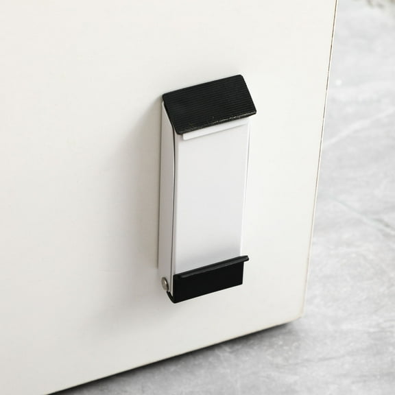 FESTFENDS Kick Down Design Door Stopper White Stainless Steel 1Pcs 5.4X1.7X0.8In