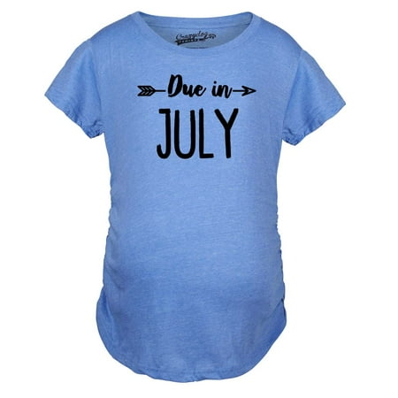 

Maternity Due In July Funny T shirts Pregnant Shirts Announce Pregnancy Month Shirt (Royal) - M