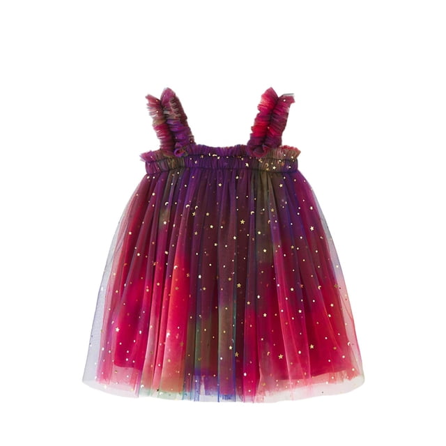 COM1950s Robe d'Été Décontractée des Années 1950, Robe Débardeur Sans Manches en Maille Dégradée à la Mode pour Filles, Robe Décontractée et Confortable