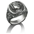 thumbnail image 3 of Gorgon Medusa Signet Ring, Sterling Silver Square Signet Ring, Greek Mythology, Pinky Rings for Women, Mens Signet Ring, Unique Signet Ring, 3 of 5