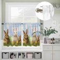 thumbnail image 5 of Kitchen Window Curtains Valance and Tier Set, Easter Cute Wild Rabbit with Egg Rod Pocket Tier Curtain Valance Set, Blue Sky Green Grass Light Filtering Cafe Curtains for Bedroom Living Room, 5 of 9