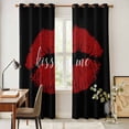 thumbnail image 5 of Kitchen Curtains 84 Inch Length 2 Panels, Red Lips Grommets Window Treatment Curtain, Black Modern Abstract Retro Aesthetic Art Thermal Curtains Drapes for Living Room/Bathroom, 5 of 9