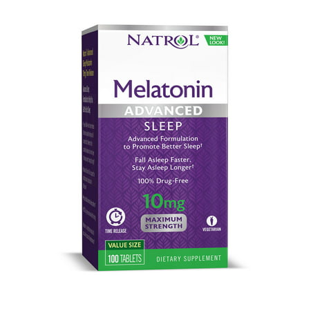 Natrol Advanced Sleep Melatonin 10mg Time Released, 100 (Best Supplement For Sleep Anxiety)