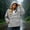 Gray, variant on Women's Half Zip Waterproof Hooded Windbreaker Jacket Lightweight Outdoor Coat with Pockets for Hiking Travel Camping Running and Daily Wear