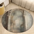 thumbnail image 6 of European Castle Round Carpet Circle Rug Outdoor Patio Area Rug Washable Large Area Rugs Hallway Room Decor Fitness Mats, 6 of 8