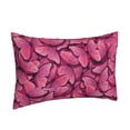 thumbnail image 2 of Naloa Pink Butterfly Pillowcase, Throw Pillowcase, Wrinkle-Free, Stain-Resistant with Hidden Zipper for Bedroom Sofa - 14"x20", 2 of 9