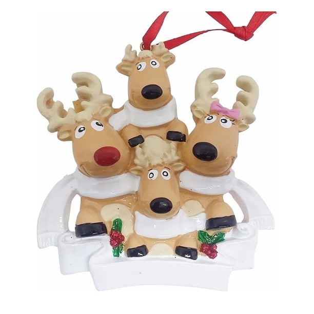 Árbol De Navidad Personalizado Ciervo Reno Versión Familiar Colgante 2021 Adorno De Regalo De Invierno Cateissary HA044215-01